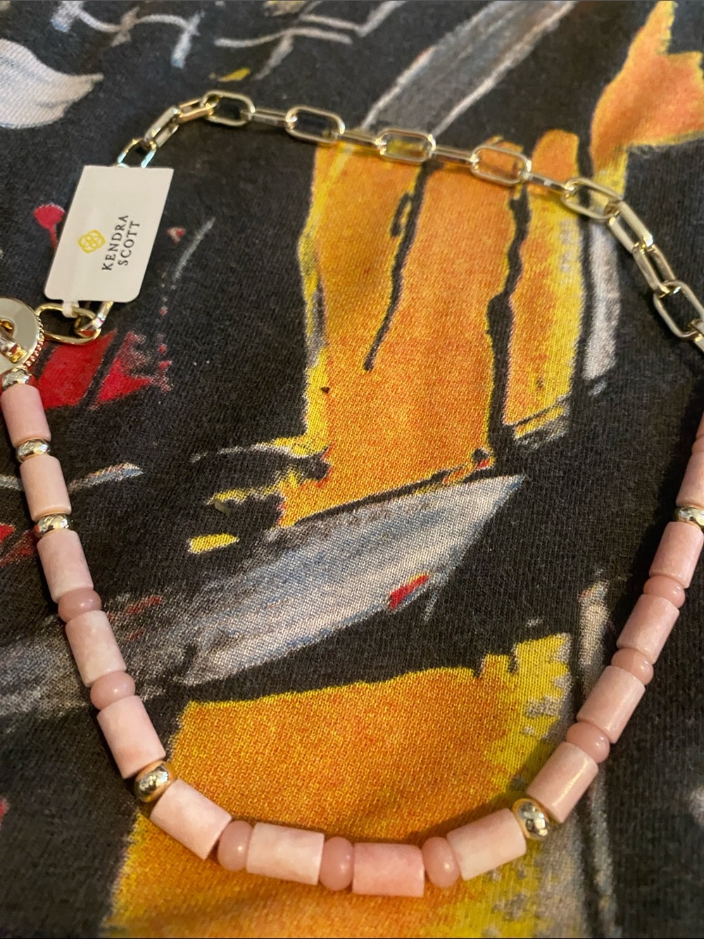 Kendra Scott Pink Beaded Gold-Accent Necklace